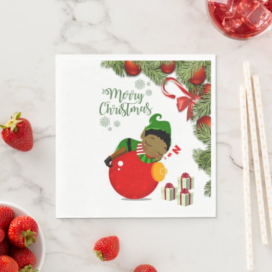 serviettes en papier de Noël, elfe (En situation)