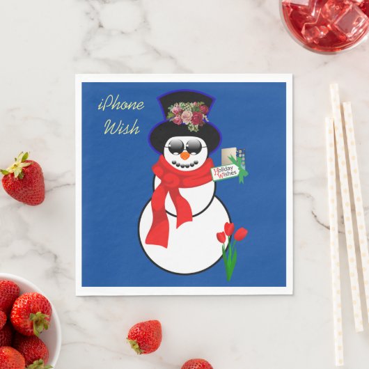 Serviettes en papier de Noël, Iphone Wish (En situation)