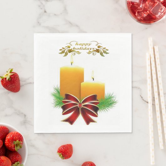 serviettes en papier de Noël, Joyeuses fêtes (En situation)