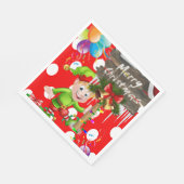 Serviettes en papier de Noël, Joyeux elfe de Noël (Coin)