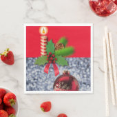 serviettes en papier de Noël, Joyeux Noël, Bougie (En situation)