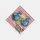 Serviettes en papier de Noël, Joyeux Noël Elfe (Coin)
