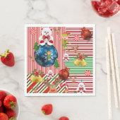 Serviettes en papier de Noël, Joyeux ours en peluc (En situation)