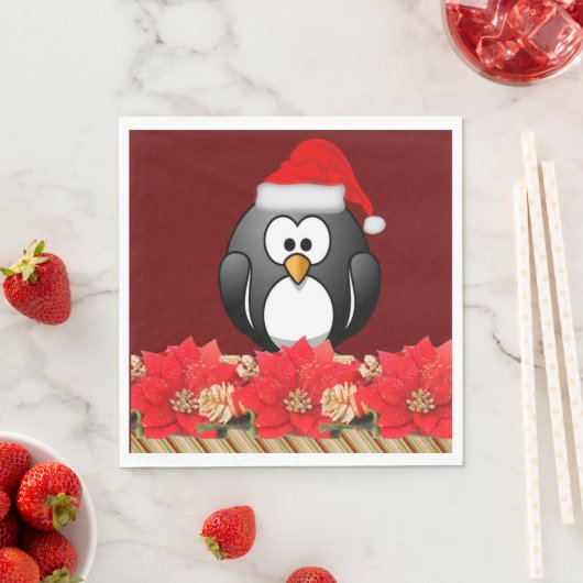 serviettes en papier de Noël, pingouin (En situation)