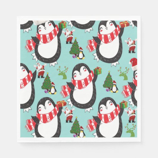 serviettes en papier de Noël, pingouin (Devant)