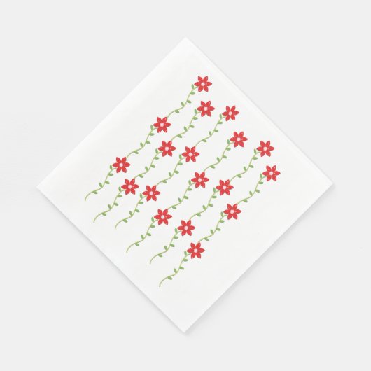 Serviettes en papier de Noël, Poinsettia (Coin)