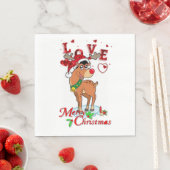 Serviettes en papier de Noël, rennes (En situation)