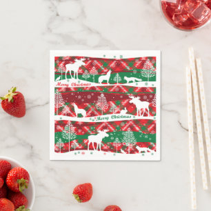 Serviettes en papier de Noël Russe Plaid