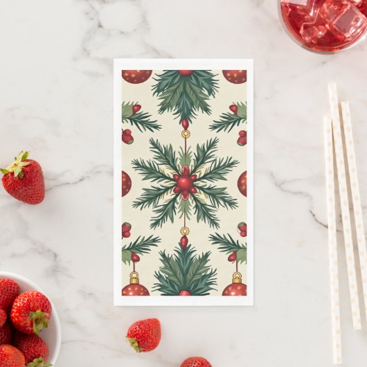 Serviettes en papier de Noël, serviette d'hôte (En situation)