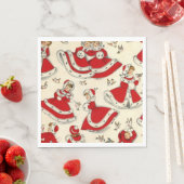 Serviettes en papier de Noël, Vintage (En situation)