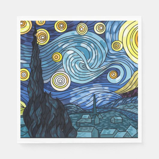 Serviettes en papier de nuit Starry (Devant)