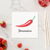 serviettes en papier de piment chaud rouge personn (En situation)