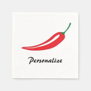 serviettes en papier de piment chaud rouge personn