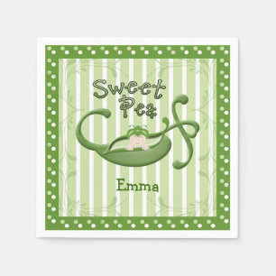 Serviettes en papier de pois doux sur mesure