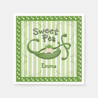 Serviettes en papier de pois doux sur mesure