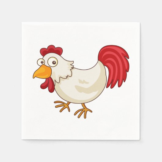 Serviettes en papier de poulet caricaturé (Devant)