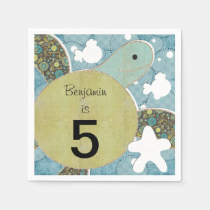 Serviettes en papier de tortue marine customisées