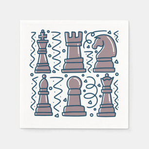 Serviettes en papier d'échecs, Fête de jeu de soci