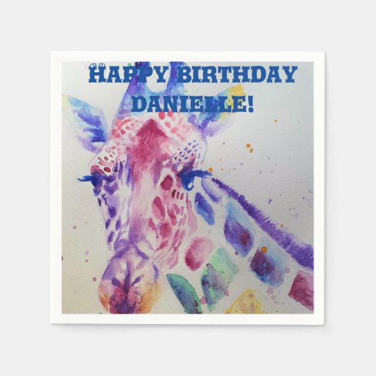 Serviettes en papier décoration de girafe mignon z (Devant)