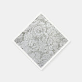 Serviettes en papier dentelle blanche élégantes (Coin)