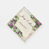 Serviettes en papier dentelle et hydrangea violet (Coin)