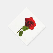Serviettes en papier design "rose rouge simple" (Coin)