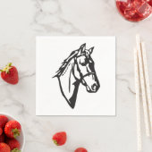 Serviettes en papier dessin de cheval (En situation)