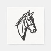 Serviettes en papier dessin de cheval (Devant)