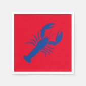 Serviettes en papier d'été rouge et bleu de homard (Devant)