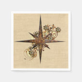Serviettes en papier d'étoile Compass Steampunk (Devant)
