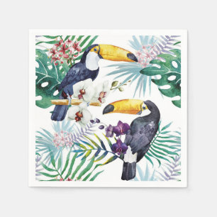 Serviettes en papier - Deux oiseaux tropicaux