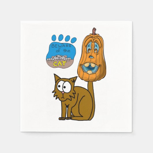 Serviettes en papier d'Halloween, chat (Devant)