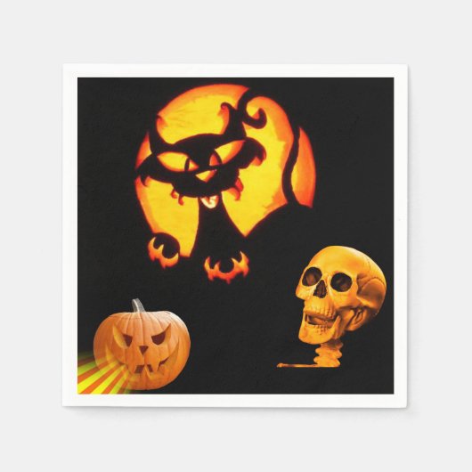 Serviettes en papier d'Halloween, crâne (Devant)