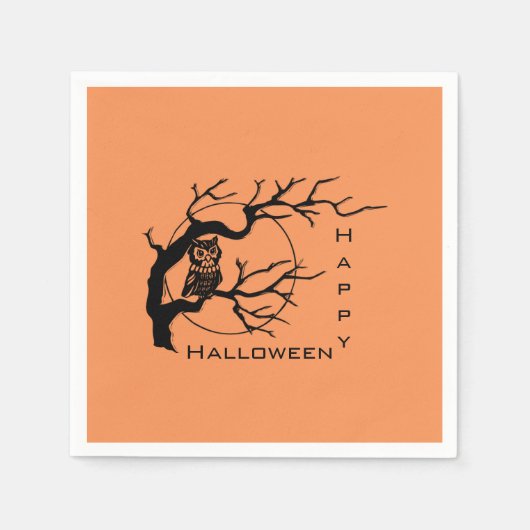 Serviettes en papier d'Halloween Orange et Black O (Devant)