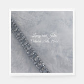 Serviettes en papier Diamants Fourrure Fluffy Blan (Devant)