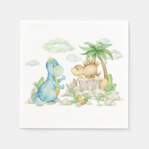 Serviettes en papier Dinosaures, Anniversaire enfa