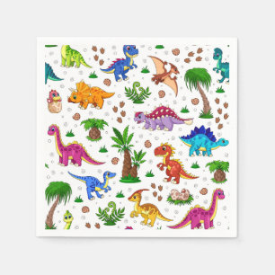 Serviettes en papier Dinosaures, Anniversaire enfa