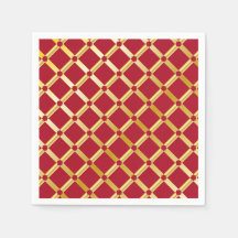 Serviettes en papier d'inspiration arabe rouge et