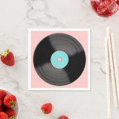 Serviettes en papier disque vinyle classique (En situation)