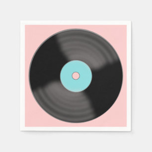 Serviettes en papier disque vinyle classique