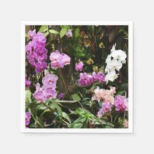 Serviettes en papier d'orchidées