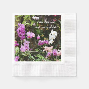 Serviettes en papier d'orchidées violettes