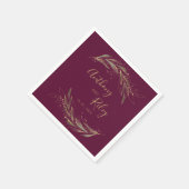 Serviettes en papier doré et bordeaux mariages roy (Coin)