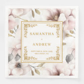 Serviettes en papier doré rose foncé (Devant)