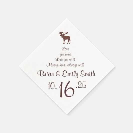 serviettes en papier d'orignal marron personnalisa (Coin)