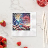 Serviettes en papier du 4 juillet, Cocktail en con (En situation)