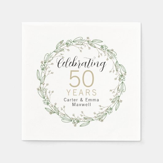 Serviettes en papier du 50e anniversaire (Devant)