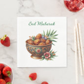 Serviettes en papier - Eid Mubarak Vaisselle (En situation)