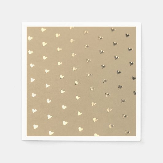 Serviettes en papier Elegant Gold Heart (Devant)