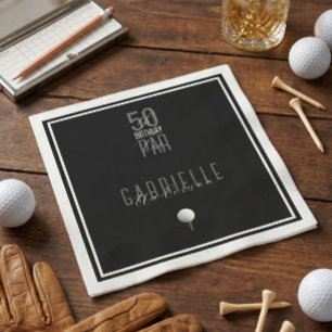 Serviettes en papier élégantes noires pour les 50